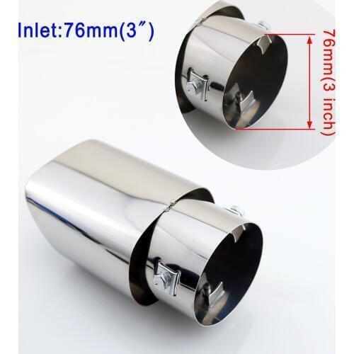 Car Rear Tailpipe Garnish Exhaust Muffler End Tail Back Pipe Cover 76mm 3" Inch Diameter Chrome Accessories Part