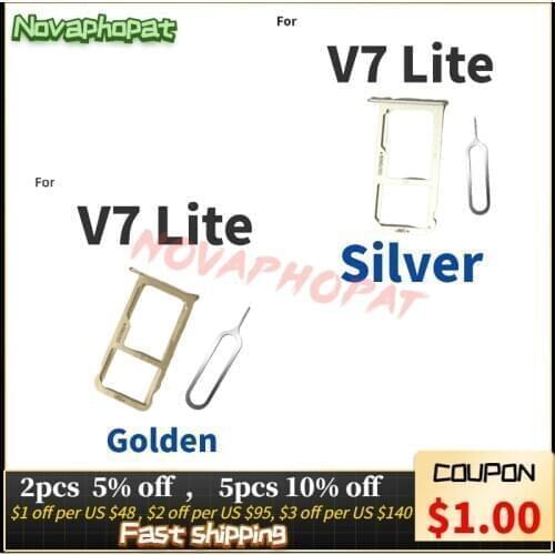 Novaphopat For ZTE Blade V7 Lite / V 7 Lite SIM Card Tray Holder Micro SD Slot Socket Adapter Replacement + tracking