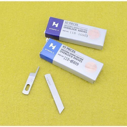 10piece High quality 118-45609 118-46003 STRONG H Upper Down Knife for JUKI 6700 6714 Overlock Industrial sewing machine parts