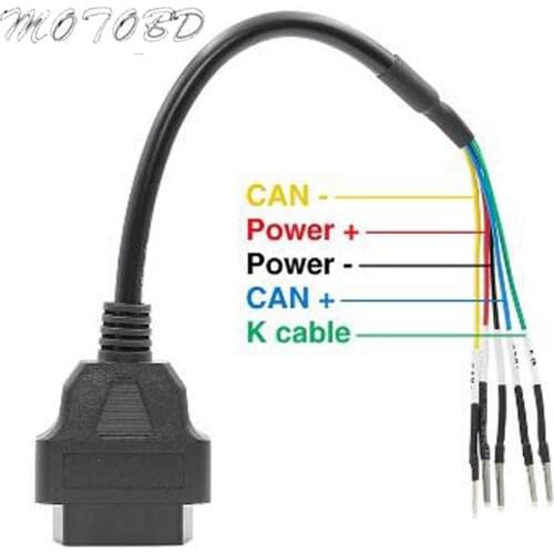 OBDII 16 Pin OBD OBD2 Female K Line CAN Line Jumper Tester Connector Car Diagnostic Extension Cable Cord Pigtail