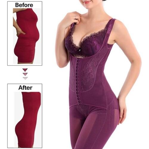 Slimming Sheath Woman Flat Belly Bodysuit Underwear Butt Lifter Compression Shapewear Tummy Wrap Straps Body Shaper Plus Size
