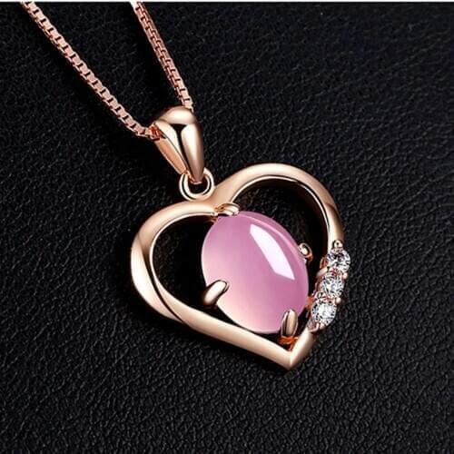 Popular 925 Silver Mosaic Jade Crystal Heart-shaped Pendant Trendy Fashion Charm Jewelry Accessories Amulet Gifts for Women Her