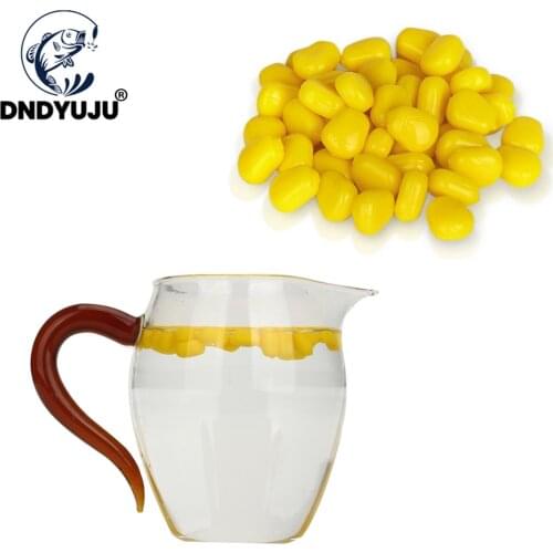 100Pcs/Lot 0.4g/10mm Fishing Corn Floating Flavoured Soft Lure Grass Carp Bait Silicone Soft Plastic Bait Artificial Corn Flavor