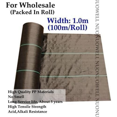 Width:1m 100m/Roll 90gsm Garden Black Weed Control Mat Greenhouse Planting Anti Weed Mat Plastic Mulch Film 5Years Lifespan
