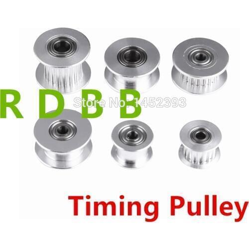 10pcs GT2 Idler Timing Pulley 16/20 Tooth Wheel Bore 3/5mm Aluminium Gear Teeth Width 6/10mm 3D Printers Parts For Reprap Part