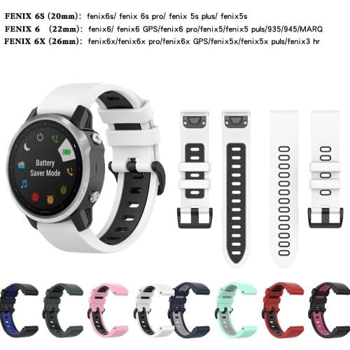 Silicone strap For Garmin Enduro Tactix Bravo Descent Mk2i smartwatch Quick Fit wristband for Garmin Fenix 5X 6X Pro 26mm