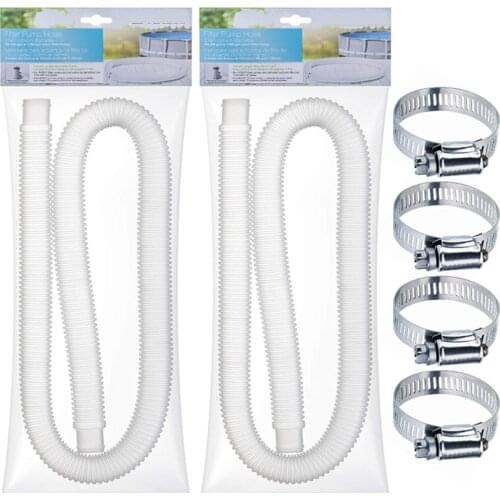 For Intex 1.25 Inch Accessory Hose 32mm Swimming Pool Pipe 1.5m Long Pool Pump Replacement Hose With Clips Summer Outdoor Sport