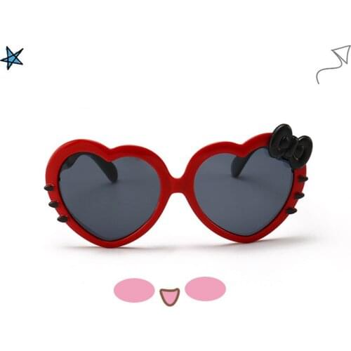 Heart-shaped Bowknot Cartoon Sunglasses for Children Birthday Gifts Boys Girls Silicone Material Fashion Anti-UV Sun Glasses