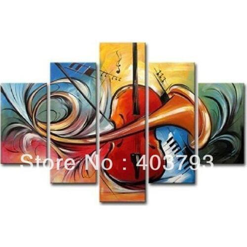 MODERN ABSTRACT HUGE LARGE CANVAS ART OIL PAINTING so beautiful music tool for decoration framed
