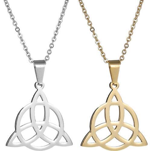 Viking Knot Pendant Necklaces Men 316L Stainless Steel Pendants Irish Viking Triquetra Symbol Necklace Amulet Charm Jewelry Gift