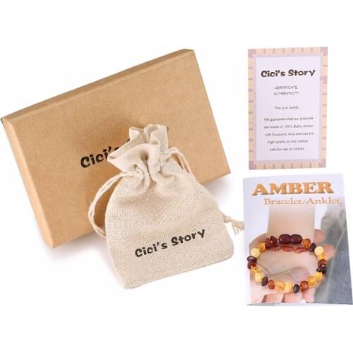 Amber Teething Bracelet for Boy(Multicolor Raw) - 2 Sizes - Lab Tested