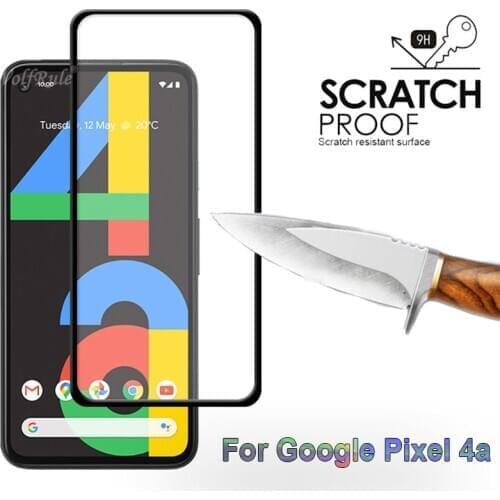 For Google Pixel 4a Tempered Glass Screen Protectors Black Edge Full Coverage Film Screen Protectors Full Cover