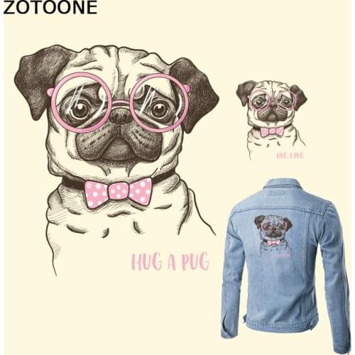 ZOTOONE Dog Patch HUG A CUP T-shirt Transfer Paper Iron on Patch A-level Washable Patches for Clothing Heat Press Appliqued D