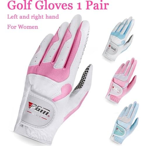 1 Pair Golf Gloves For women Fabric and lycra 4 kind lady gift sport glove left right hand breathable slip-resistant Magic tape