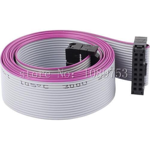 10pcs FC-16P 16 Pins 2.54mm Pitch 20cm JTAG AVR Download Cable Wire Connector Gray Flat Ribbon Data Cable