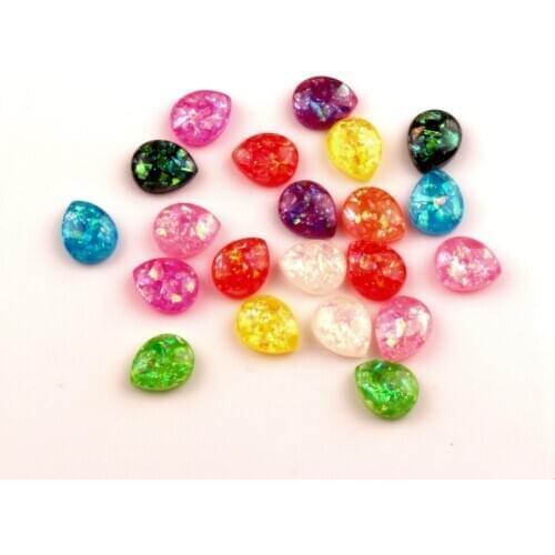 100Pcs Mixed Resin Bling Drop Decoration Crafts Beads Flatback Cabochon Scrapbooking For Embellishments Kawaii Diy Accessories