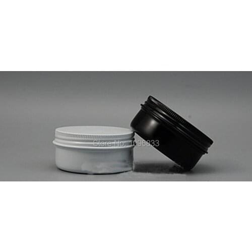 50g Aluminum Jar Black Color White Color Tin Pot Cream Jars, Empty Tin Container, 50ML Cosmetic Packing Metal Box, 50pcs/Lot