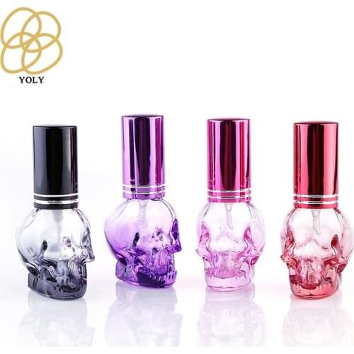 8ml color skull spray glass perfume roller bottle portable perfume makeup sub-bottle for travel
