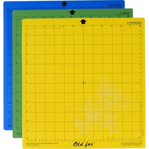 OLD FOX Cutting Mat StrongGrip/ StandardGrip/ LightGrip Adhesive Non-Slip lattice Cutting Mats 3Pcs 12*12Inch