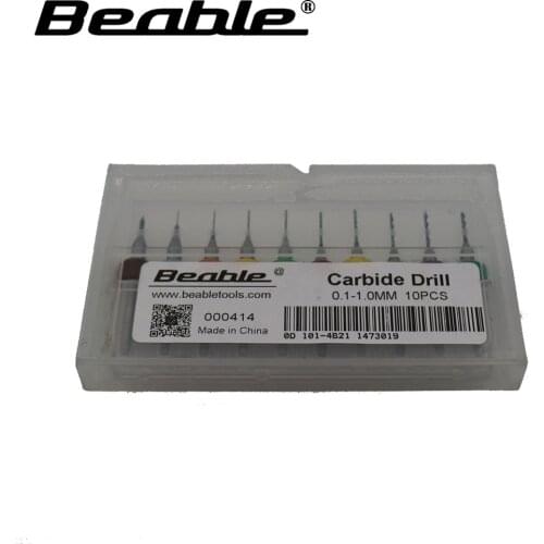 Beable tools PCB drilling 0.1-1.0mm 10pcs Small carbide drill bits 3.175 MM mini drill cutter for metal