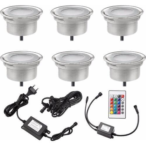 Anti Corruption Stainless Steel Ultra Thick Yard Lamp Inground Recessed Landscape Lighting Led light for Garden 6pcs/set F104-6
