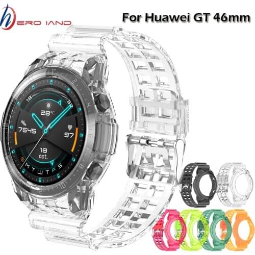 TPU Case For HUAWEI Watch GT 2 46mm Strap Screen Protector Cover Bumper For HUAWEI Watch GT2 Replacement strap Accessories