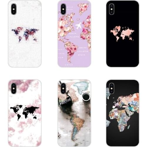 For Samsung Galaxy A3 A5 A7 A9 A8 Star A6 Plus 2018 2015 2016 2017 Accessories Phone Cases Covers World Map Travel Plans