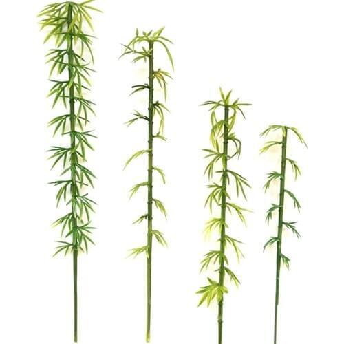 10pcs Artificial Green Bamboo Leaves Fake Green Plants Greenery Leaves for Home Hotel Office Decoration