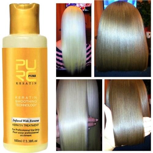 PURC Hair Care cream 12% Banana flavor Keratin treatment Straightening hair Repair Repair Moisturizing Hair Care cream