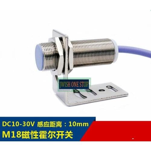 M18 Magnetic Hall Switch Magnetic Connector Induction Magnet Sensing Distance 10mm DC10-30V