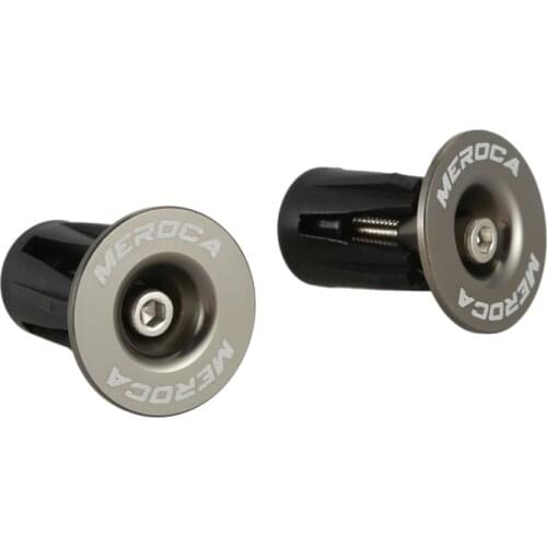 MEROCA 1 Pair Aluminum Bike Bicycle Handlebar Grips Cap Plug Handle Bar Caps End Plugs,Titanium black