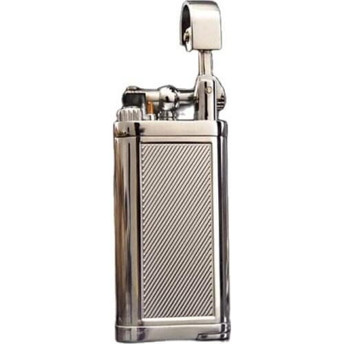 Premium Metal Pipe Gas Lighter Black Creative Infillable Lighter Men Smoking Gadgets