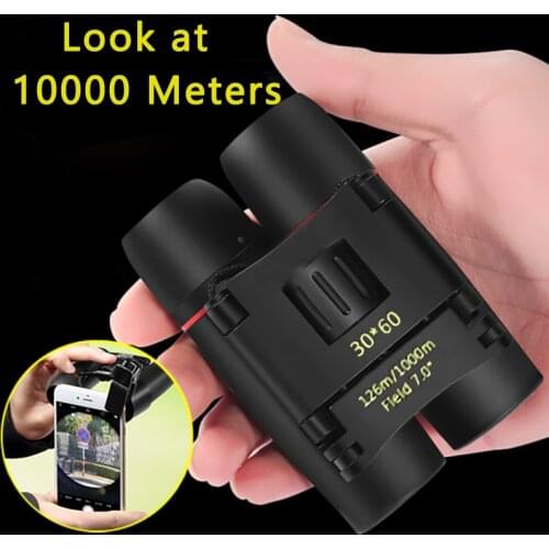 30X60 Mini Binoculars Telescope Powerful HD Super Zoom Portable BAK4 Prism Long Range Vision FMC Monocular for Outdoor Camping