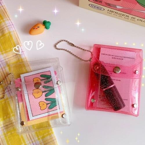 Fashion Transparent Waterproof Women Card Case Business Card Holder Men Credit Card Bag Id Card Mini Wallet Girls Coin Purse