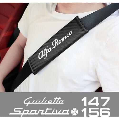 Car Seat Belt Shoulder Pad Cover For Alfa Romeo 147 156 159 Giulia Giulietta Mito Sportiva Stelvio Auto Accessories