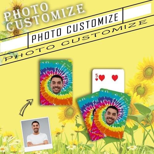 Custom Face Playing Cards Poker Table Board Game Collection Leisure Entertainment Toy Fun Family Meet Magic Personalized Gift