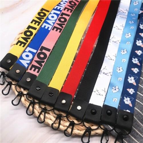 10Pcs/Lot Breast Plate ID Card Rotary Lariat Lanyard Keychain Mobile Phone Strap For Keys Gym USB Badge Holder DIY Hang Rope