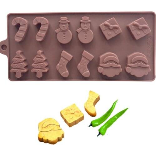 Christmas Series Silicone Chocolate Mold for Ice Tray Pudding Bread Cookies Dessert Santa Sock Tree Baking Pan Decorating Tools