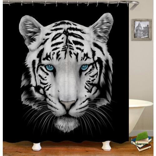 3D Print Animal Shower Curtains Bath Screens Waterproof Curtains for Bathroom Decor Customized Lion Tiger Beast