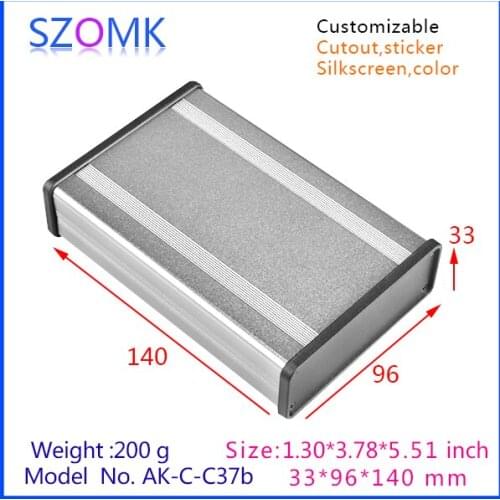 Szomk new arrival aluminum amplifier enclosure (4pcs) 33*96*140mm aluminum distribution junction box, plastic plate aluminum box