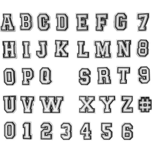 TANSWEET 1pcs Letters Numbers Shoe Charms for Clog Sandals Decoration Wristband Bracelet Party Christmas Gifts