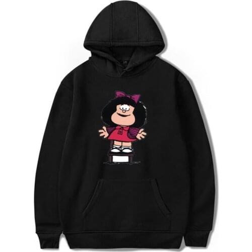 Cartoon Mafalda Hoodies For Men/Women Kawayii Tops Printed Streetwear Sweatshirts Casual Hooded Oversized Harajuku Pullovers