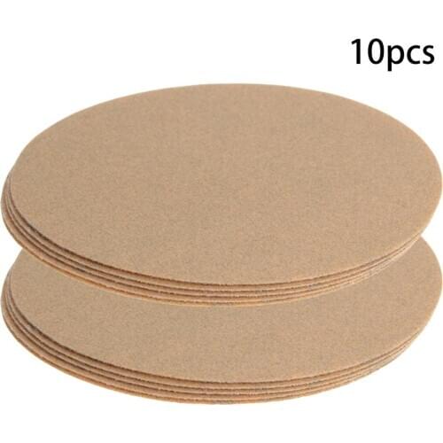 Utoolmart Hot 5/10/15pcs Yellow Flocking Round Sandpaper 5-inch Sanding Disc 150/180/240/400 Grit Brushed Velvet Sanding Sheets