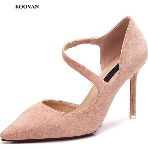 Koovan Women Pumps 2018 New Sexy Nightclubs Sexy Pointed Ladies High-heeled Shoes With Shallow Mouth Shoes Spring Autumn 9cm