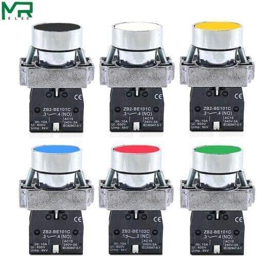 1Pcs 22mm Momentary Push button switch 10A/415V NC/NO XB2-BA11 XB2-BA21 XB2-BA31 XB2-BA42 XB2-BA51 XB2-BA61 Button switch