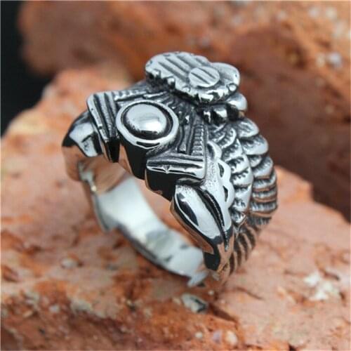 1pc Factory Price Biker Sliver Punk Style Cool Party Ring 316L Stainless Steel Ring