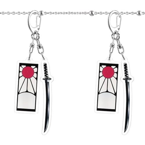 10pcs/lot Anime Demon Slayer: Kimetsu no Yaiba acrylic earring knife keychain pendant toy gift