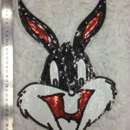 10pcs/Lot Embroidery Patches Letters Clothing Decoration Accessories Animal Long-eared Rabbit Diy Iron Heat Transfer Applique
