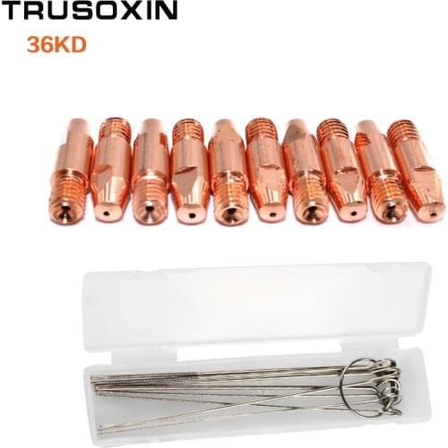 10pcs MIG Torch Consumables Electric Tip of Binzel MIG MAG 36KD Torch for MIG MAG Welding Machine 1Box Dredge Needle