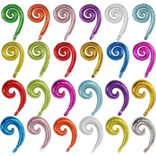 10pcs Kurly Spiral Wave Foil Balloon Birthday Wedding Party Modeling Decoration Supplies Balloons Kids Toy Curve Air Ball Globos